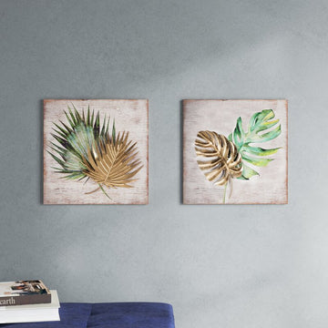 Ratsou 2 Piece Leaf Wood Wall Decor Set